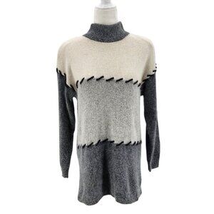 Vintage Chamonix Petite Womens PS Sweater Silk Angora Lambswool Relaxed Fit Gray